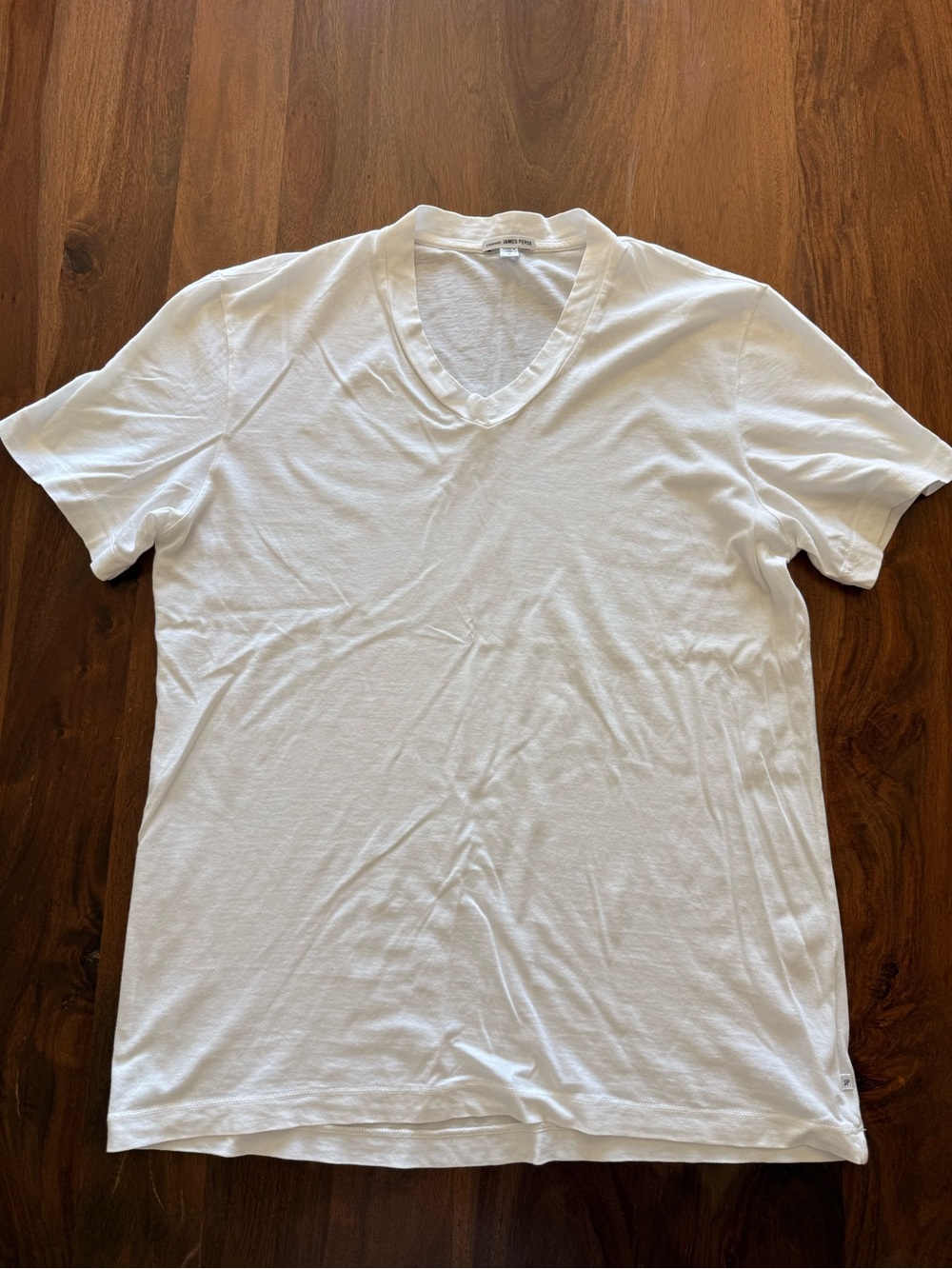 James Perse White V‑Neck Short Sleeve Tee